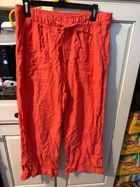 GAP Coral Elastic Waist Linen-Blend Pants